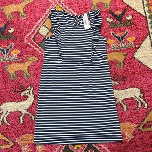 Vineyard Vines Navy and White Striped Ruffle Sleeve Dress (performance fabric!)